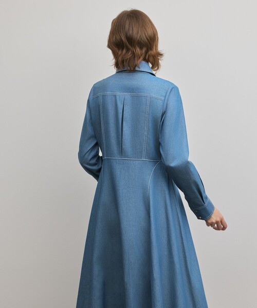 Diagram（ダイアグラム）の「シャツフレアワンピース（シャツワンピース・レディース・ブラック/ブルー・38/36）」の7枚目の写真