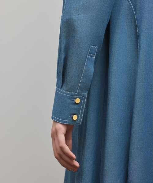 Diagram（ダイアグラム）の「シャツフレアワンピース（シャツワンピース・レディース・ブラック/ブルー・38/36）」の9枚目の写真