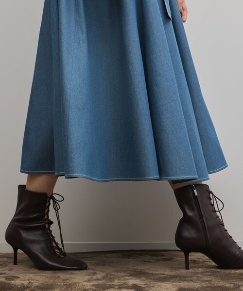 Diagram（ダイアグラム）の「シャツフレアワンピース（シャツワンピース・レディース・ブラック/ブルー・38/36）」の10枚目の写真