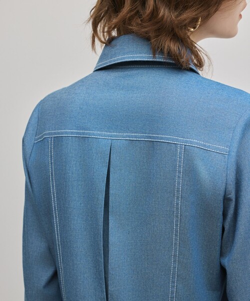 Diagram（ダイアグラム）の「シャツフレアワンピース（シャツワンピース・レディース・ブラック/ブルー・38/36）」の12枚目の写真