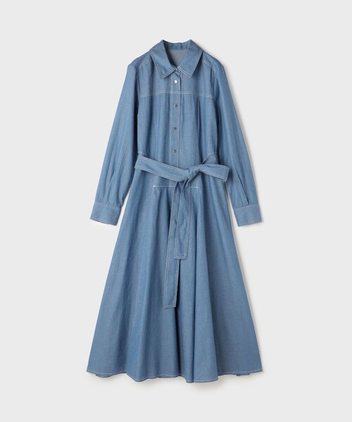 Diagram（ダイアグラム）の「シャツフレアワンピース（シャツワンピース・レディース・ブラック/ブルー・38/36）」の15枚目の写真