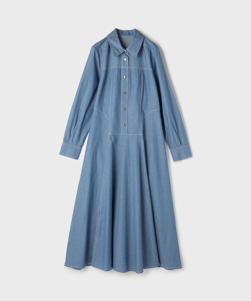 Diagram（ダイアグラム）の「シャツフレアワンピース（シャツワンピース・レディース・ブラック/ブルー・38/36）」の19枚目の写真