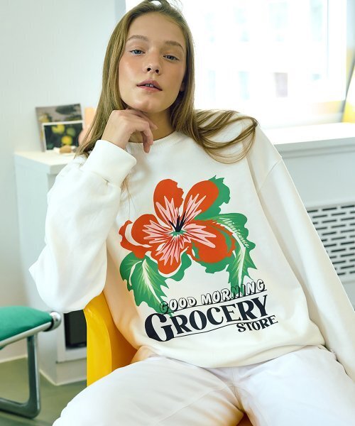 POPPY GROCERY SWEAT SHIRTS/WHITE（スウェット）｜MIMICAWE