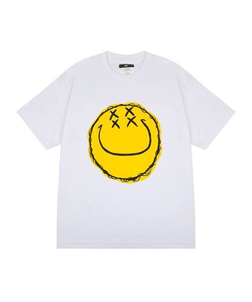 THE MADNESS(ザ マッドネス)の「HAND WORK FOUR x SMILE T-SHIRTS_WH(Tシャツ/カットソー・メンズ・その他・FREE)」の1枚目の写真