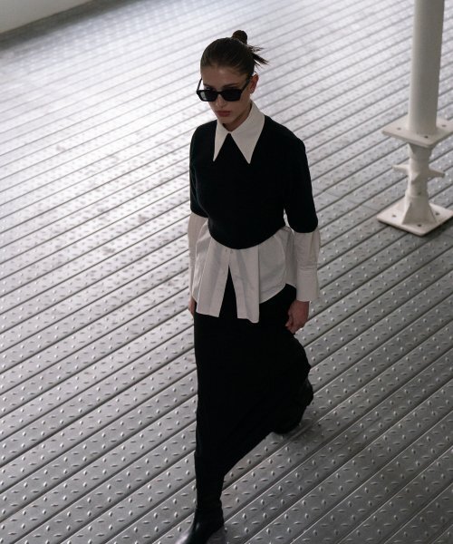 320SHOWROOM（320ショールーム）の「Mock Neck Short Sleeve Knit Black（ニット/セーター・レディース・その他・FREE）」の3枚目の写真