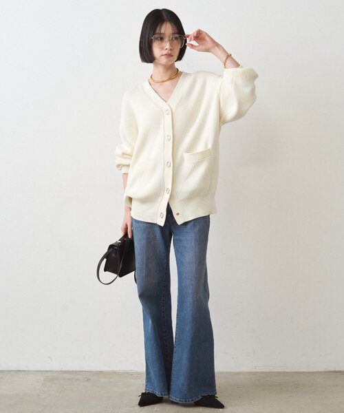 LOUNGEDRESS（ラウンジドレス）の「ゴールドリングカーデ（カーディガン/ボレロ・レディース・ネイビー/アイボリー・FREE）」の11枚目の写真