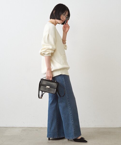 LOUNGEDRESS（ラウンジドレス）の「ゴールドリングカーデ（カーディガン/ボレロ・レディース・ネイビー/アイボリー・FREE）」の12枚目の写真