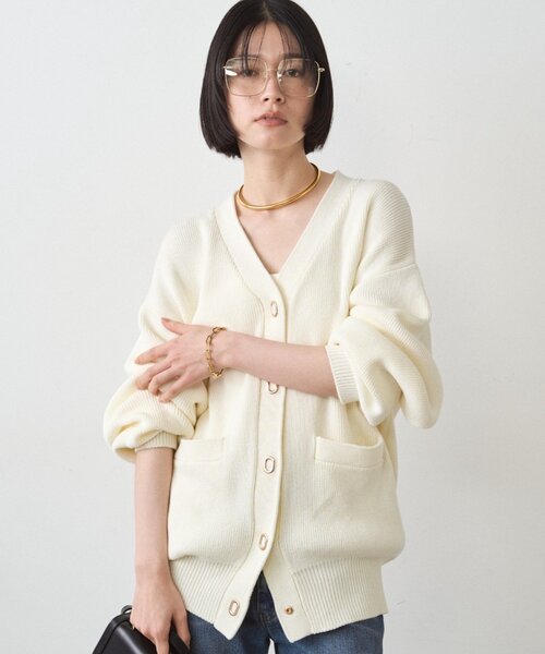 LOUNGEDRESS（ラウンジドレス）の「ゴールドリングカーデ（カーディガン/ボレロ・レディース・ネイビー/アイボリー・FREE）」の17枚目の写真