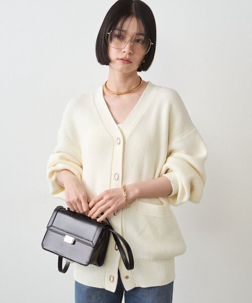 LOUNGEDRESS（ラウンジドレス）の「ゴールドリングカーデ（カーディガン/ボレロ・レディース・ネイビー/アイボリー・FREE）」の18枚目の写真