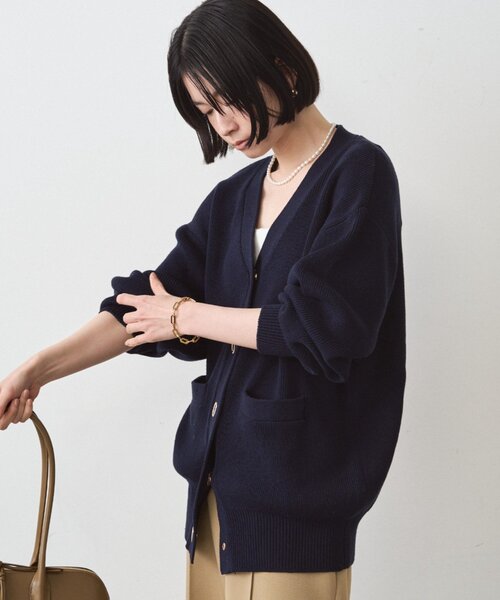 LOUNGEDRESS（ラウンジドレス）の「ゴールドリングカーデ（カーディガン/ボレロ・レディース・ネイビー/アイボリー・FREE）」の6枚目の写真