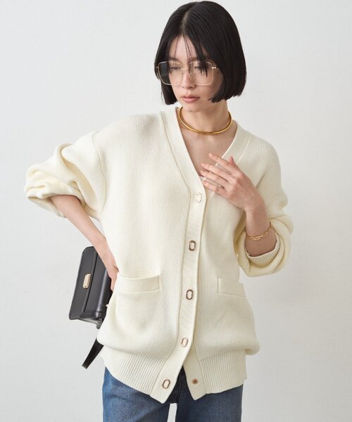 LOUNGEDRESS（ラウンジドレス）の「ゴールドリングカーデ（カーディガン/ボレロ・レディース・ネイビー/アイボリー・FREE）」の16枚目の写真