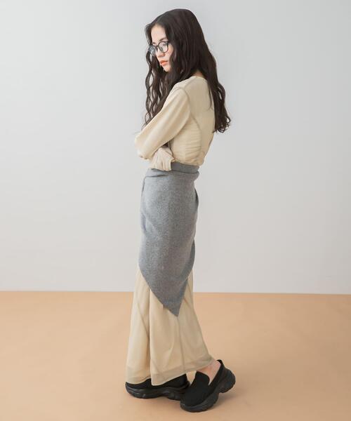 SENSE OF PLACE by URBAN RESEARCH(センスオブプレイスバイアーバンリサーチ)の「シアーレイヤードシャーリングワンピース(ワンピース・レディース・ブラック/ベージュ・S/ONE)」の18枚目の写真