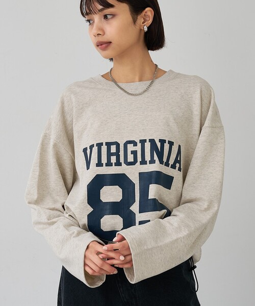 abahouse mavie（アバハウスマヴィ）の「【オーバーサイズ】裏毛ドロストロゴプルオーバー（スウェット・レディース・ネイビー/ブラック/ライトグレー・フリー）」の2枚目の写真