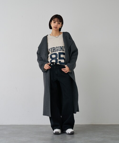 abahouse mavie（アバハウスマヴィ）の「【オーバーサイズ】裏毛ドロストロゴプルオーバー（スウェット・レディース・ネイビー/ブラック/ライトグレー・フリー）」の15枚目の写真