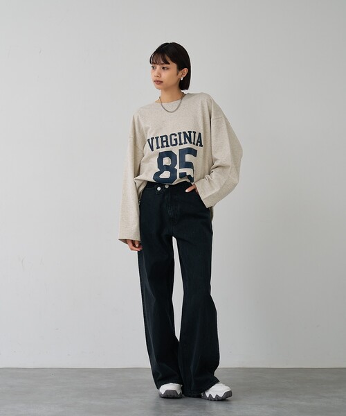 abahouse mavie（アバハウスマヴィ）の「【オーバーサイズ】裏毛ドロストロゴプルオーバー（スウェット・レディース・ネイビー/ブラック/ライトグレー・フリー）」の16枚目の写真