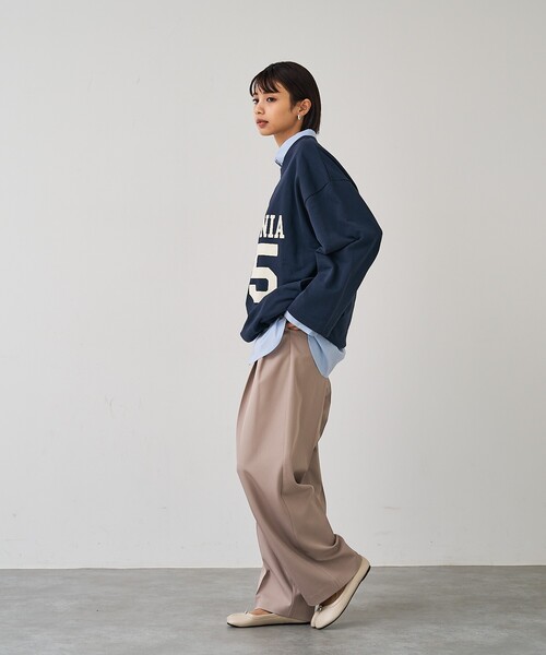 abahouse mavie（アバハウスマヴィ）の「【オーバーサイズ】裏毛ドロストロゴプルオーバー（スウェット・レディース・ネイビー/ブラック/ライトグレー・フリー）」の7枚目の写真