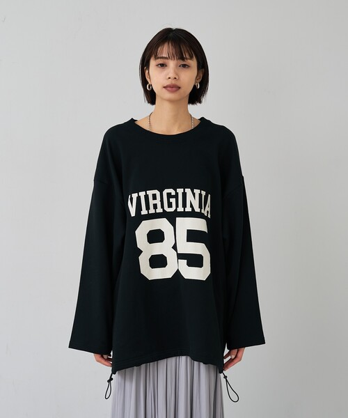 abahouse mavie（アバハウスマヴィ）の「【オーバーサイズ】裏毛ドロストロゴプルオーバー（スウェット・レディース・ネイビー/ブラック/ライトグレー・フリー）」の12枚目の写真