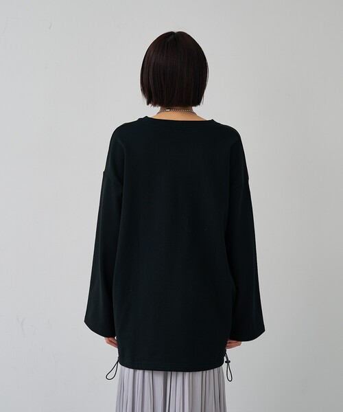 abahouse mavie（アバハウスマヴィ）の「【オーバーサイズ】裏毛ドロストロゴプルオーバー（スウェット・レディース・ネイビー/ブラック/ライトグレー・フリー）」の14枚目の写真