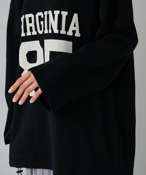 abahouse mavie（アバハウスマヴィ）の「【オーバーサイズ】裏毛ドロストロゴプルオーバー（スウェット・レディース・ネイビー/ブラック/ライトグレー・フリー）」の16枚目の写真