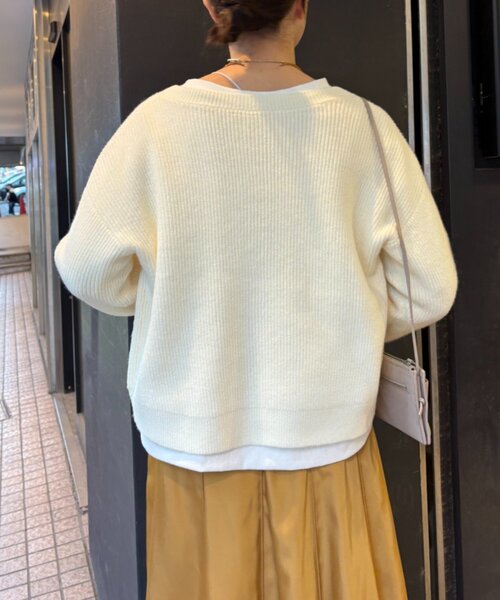 Jena espace merveilleux（ジェナ　エスパスメルヴェイユ）の「【春まで着れる】カタアゼ金ボタンカーディガン（カーディガン/ボレロ・レディース・オフホワイト/ライトグレー/チャコールグレー/ブルー・FREE）」の12枚目の写真