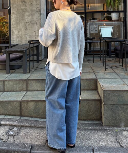 Jena espace merveilleux（ジェナ　エスパスメルヴェイユ）の「【春まで着れる】カタアゼ金ボタンカーディガン（カーディガン/ボレロ・レディース・オフホワイト/ライトグレー/チャコールグレー/ブルー・FREE）」の15枚目の写真