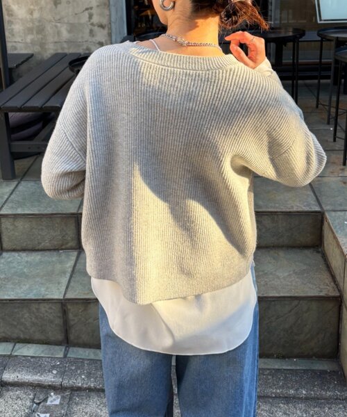 Jena espace merveilleux（ジェナ　エスパスメルヴェイユ）の「【春まで着れる】カタアゼ金ボタンカーディガン（カーディガン/ボレロ・レディース・オフホワイト/ライトグレー/チャコールグレー/ブルー・FREE）」の19枚目の写真