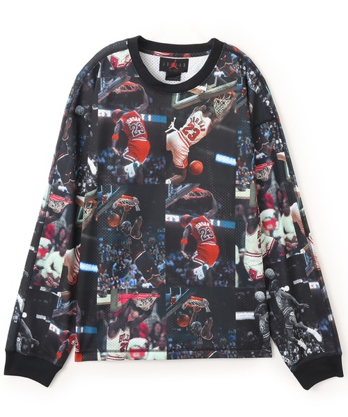 JORDAN BRAND(ジョーダンブランド)の「JORDAN BRAND M J FLT AOP LS JRSY / ジョーダン ブランド FLT AOP L/S トップ JRSY / NIKE【SP】(Tシャツ/カットソー・メンズ・ブラック・S/M/L/XL/XXL)」の1枚目の写真