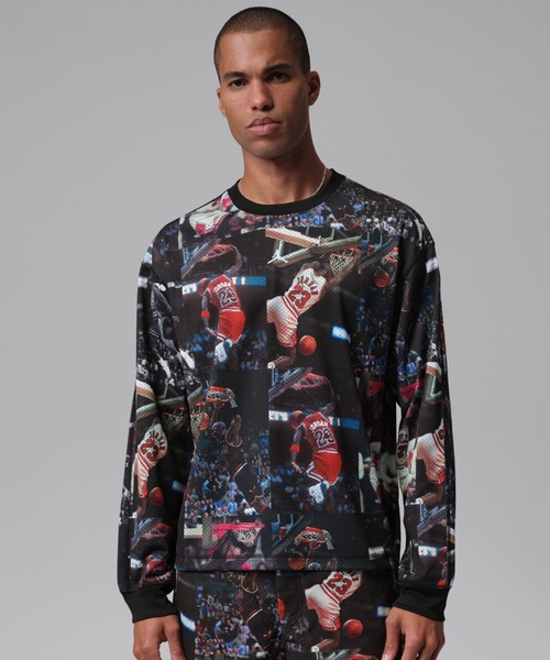 JORDAN BRAND(ジョーダンブランド)の「JORDAN BRAND M J FLT AOP LS JRSY / ジョーダン ブランド FLT AOP L/S トップ JRSY / NIKE【SP】(Tシャツ/カットソー・メンズ・ブラック・S/M/L/XL/XXL)」の7枚目の写真