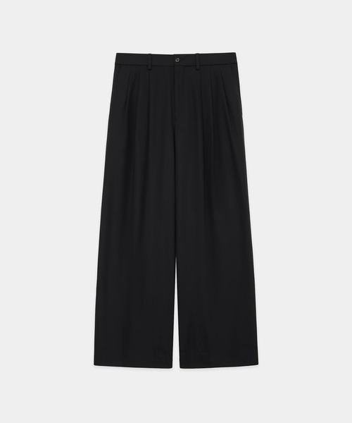 markaware（マーカウェア）の「TRIPLE PLEATED WIDE TROUSERS（スラックス・メンズ・ネイビー/ブラック・1/2）」の2枚目の写真