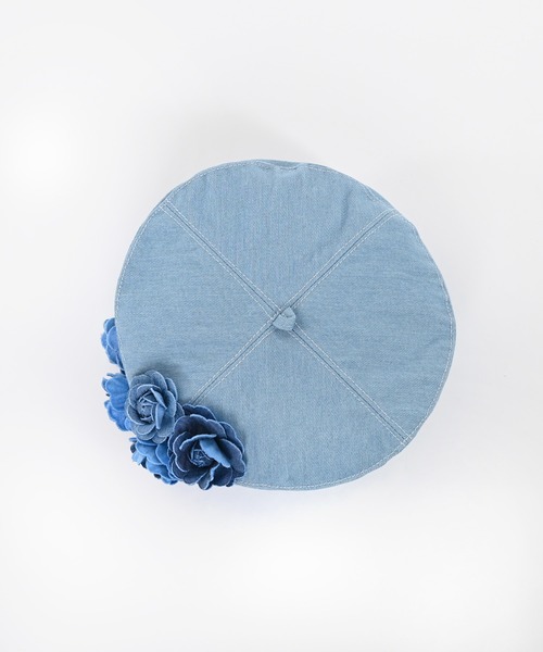 Narcissus（ナルシス）の「コサージュデニムベレー/フラワーベレー（ハンチング/ベレー帽・レディース・ブルー・FREE）」の6枚目の写真