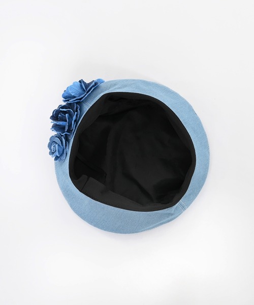 Narcissus（ナルシス）の「コサージュデニムベレー/フラワーベレー（ハンチング/ベレー帽・レディース・ブルー・FREE）」の7枚目の写真