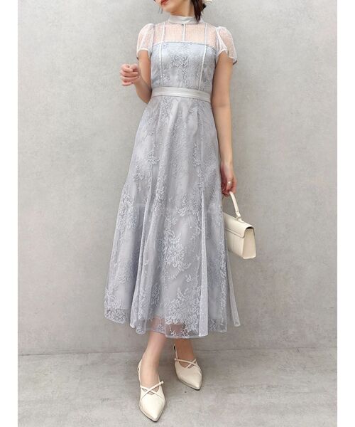 dazzlin（ダズリン）の「MIXレースマーメイドドレス（ドレス・レディース・ブルー/アイボリー/ブラック/ピンク・SMALL/MEDIUM）」の3枚目の写真