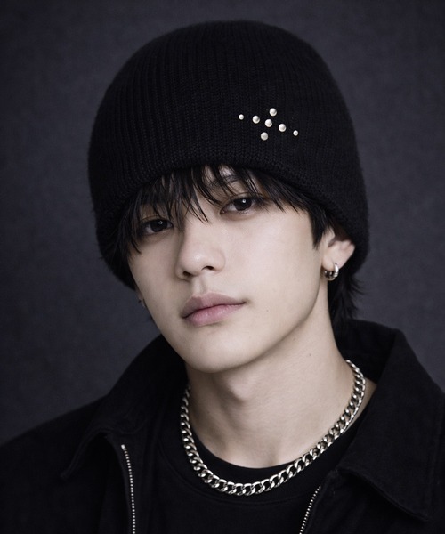 12D95 クロススタッズ ワンポイント ニットキャップ ニットビーニー