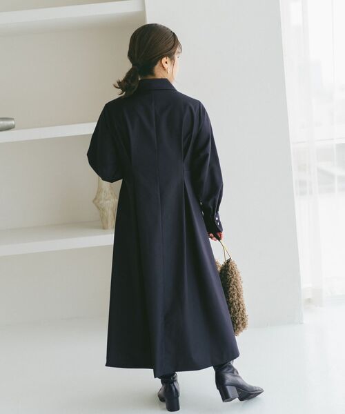 COHINA（コヒナ）の「ウエストベルトテーラードワンピース 【低身長・小柄女性】（ワンピース・レディース・ベージュ/ネイビー・SHORT/REGULAR）」の4枚目の写真