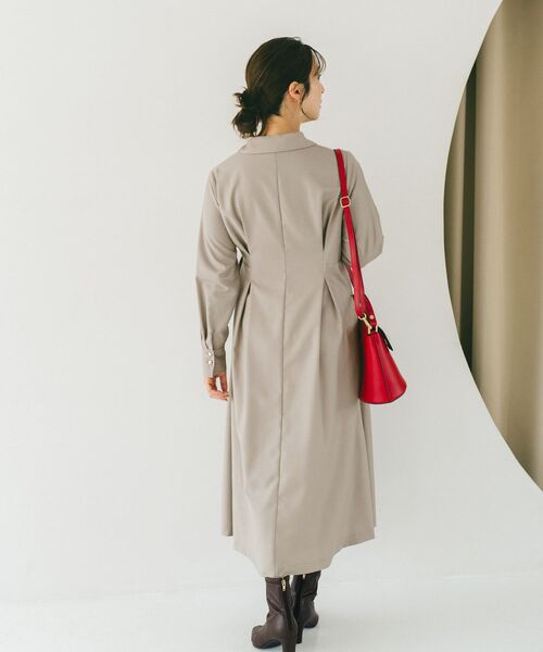 COHINA（コヒナ）の「ウエストベルトテーラードワンピース 【低身長・小柄女性】（ワンピース・レディース・ベージュ/ネイビー・SHORT/REGULAR）」の10枚目の写真