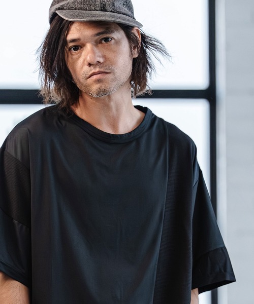 CAMBIO(カンビオ)の「mt10187-Mixed Material Random Patchwork Tee Tシャツ(S64526cmb)(Tシャツ/カットソー・メンズ・ホワイト/ブラック・S/M/L)」の5枚目の写真