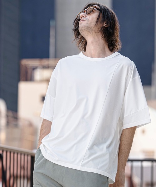 CAMBIO(カンビオ)の「mt10187-Mixed Material Random Patchwork Tee Tシャツ(S64526cmb)(Tシャツ/カットソー・メンズ・ホワイト/ブラック・S/M/L)」の10枚目の写真
