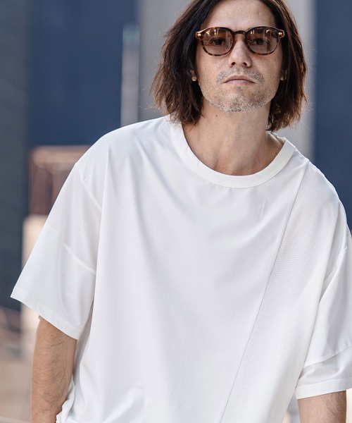 CAMBIO(カンビオ)の「mt10187-Mixed Material Random Patchwork Tee Tシャツ(S64526cmb)(Tシャツ/カットソー・メンズ・ホワイト/ブラック・S/M/L)」の11枚目の写真