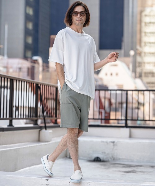 CAMBIO(カンビオ)の「mt10187-Mixed Material Random Patchwork Tee Tシャツ(S64526cmb)(Tシャツ/カットソー・メンズ・ホワイト/ブラック・S/M/L)」の12枚目の写真
