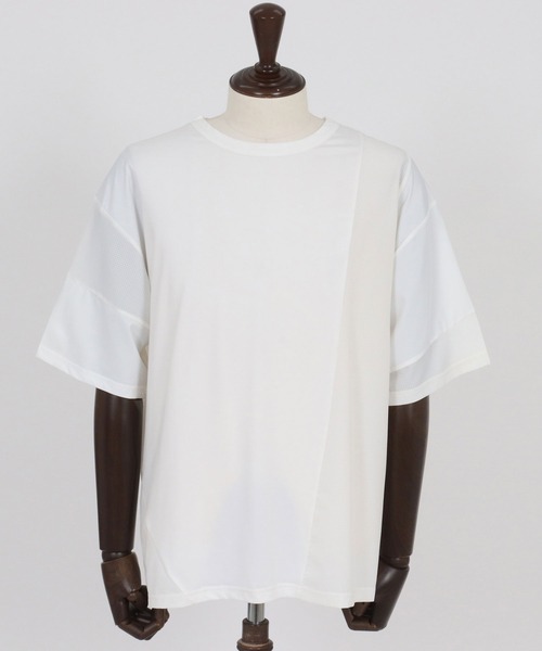 CAMBIO(カンビオ)の「mt10187-Mixed Material Random Patchwork Tee Tシャツ(S64526cmb)(Tシャツ/カットソー・メンズ・ホワイト/ブラック・S/M/L)」の17枚目の写真