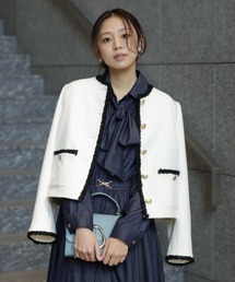 JUSGLITTY（ジャスグリッティー）の「ファー付きノーカラーミドル丈