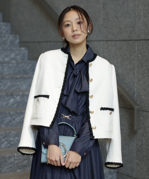 ブレードトリムツイードジャケット（その他アウター）｜JUSGLITTY