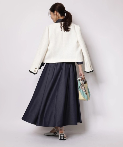 JUSGLITTY(ジャスグリッティー)の「ブレードトリムツイードジャケット(その他アウター・レディース・オフホワイト/ブルー系その他3・2/1)」の7枚目の写真