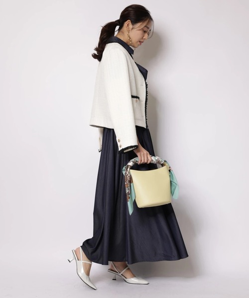 JUSGLITTY(ジャスグリッティー)の「ブレードトリムツイードジャケット(その他アウター・レディース・オフホワイト/ブルー系その他3・2/1)」の8枚目の写真