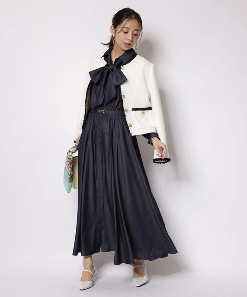 JUSGLITTY(ジャスグリッティー)の「ブレードトリムツイードジャケット(その他アウター・レディース・オフホワイト/ブルー系その他3・2/1)」の9枚目の写真