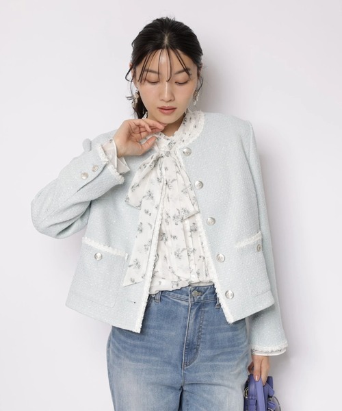 ブレードトリムツイードジャケット（その他アウター）｜JUSGLITTY