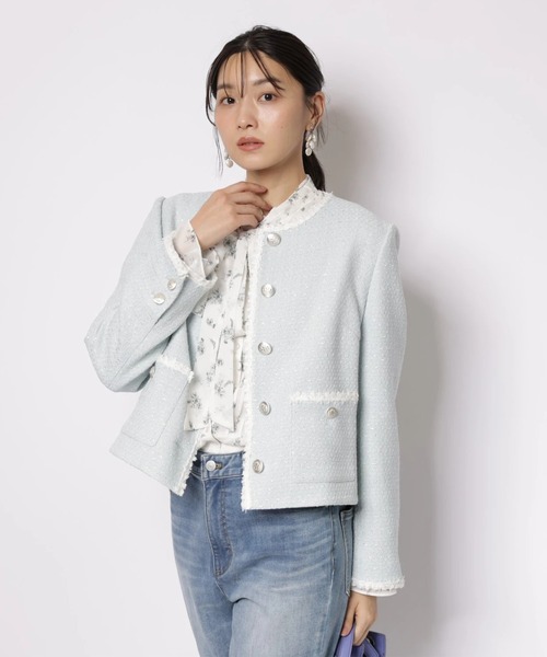 ブレードトリムツイードジャケット（その他アウター）｜JUSGLITTY