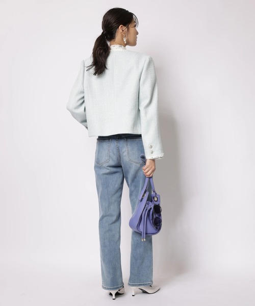 JUSGLITTY(ジャスグリッティー)の「ブレードトリムツイードジャケット(その他アウター・レディース・オフホワイト/ブルー系その他3・2/1)」の19枚目の写真