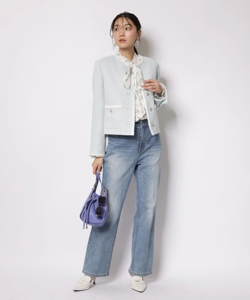 JUSGLITTY(ジャスグリッティー)の「ブレードトリムツイードジャケット(その他アウター・レディース・オフホワイト/ブルー系その他3・2/1)」の21枚目の写真