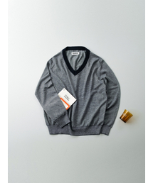 HAVE HAD（ハブヘッド）の「ウィメンズピンストライプVネックニット（ネイビー）（ニット/セーター）」